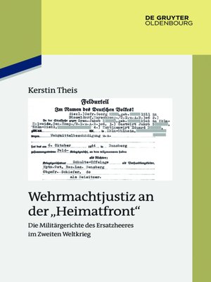 cover image of Wehrmachtjustiz an der "Heimatfront"